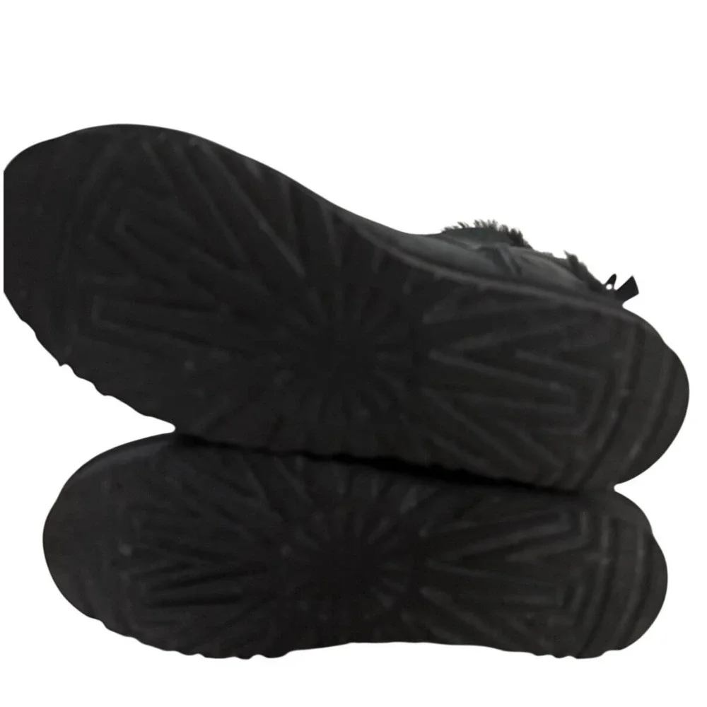 UGG Bailey‎ Bow Tall II Black Suede Sheepskin Boots 1016434 Womens 9